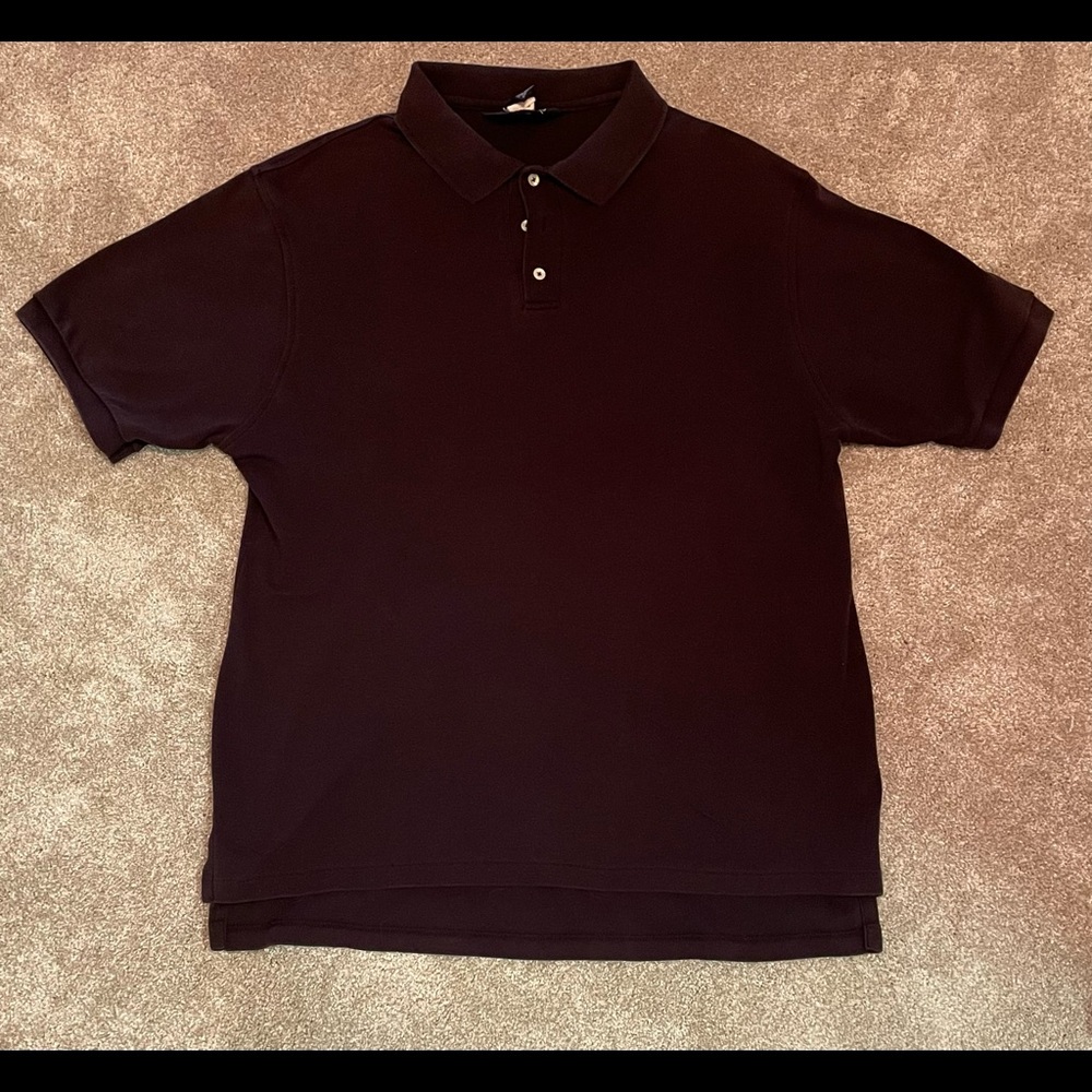 Dark purple Lands’ End mens polo. Large